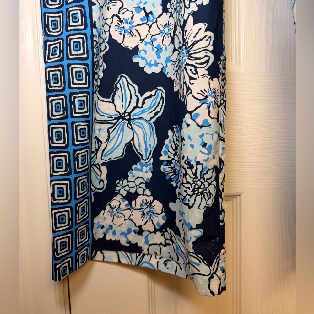 Lilly Pulitzer Bal Harbour Palazzo Pants XL Low Tide Navy Bouquet Wide Leg 32” - Picture 10 of 14